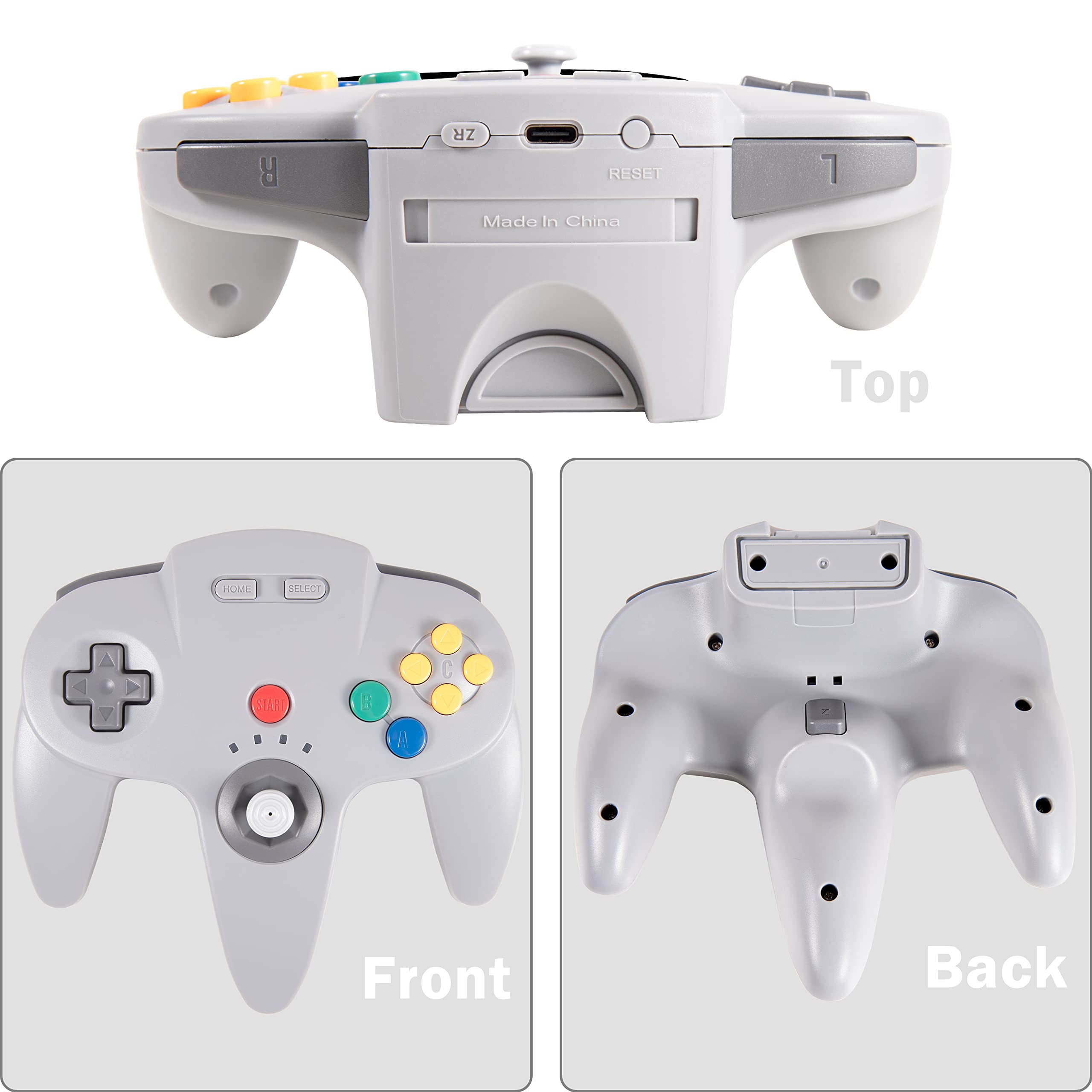 Wireless N64 Switch Online Controller, 2.4 GHz USB & N64 Receiver, Compatible