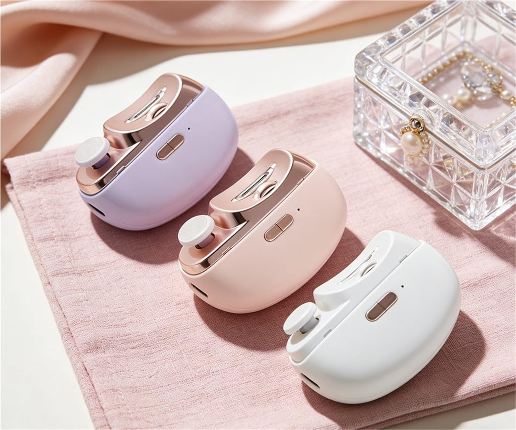 Automatic Safety Electric Nail Clipper LED Light Portable Polishing Trimmer for