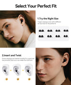 45dB Noise Cancelling Ear Plugs for Sleep Reusable Silicone Earplugs Concert