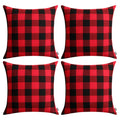 Thmyo 16x16inch  4-Pack Buffalo Check Plaid Throw Pillow Covers Farmhouse Rustic