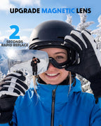 Snowalva Ski Goggles, Snowboard Goggles with 2 UV400 Anti-Fog Detachable Magnet