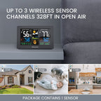 Newentor Wireless Weather Station Thermometer Clock Barometer Black