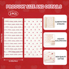 YIXAXKAO 2 Pieces Valentine's Day Hand Towels for Bathroom Red Pink Heart Cotton