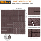 Goovilla Plastic Interlocking Deck Tiles, 36 Pack Outdoor Patio Flooring,