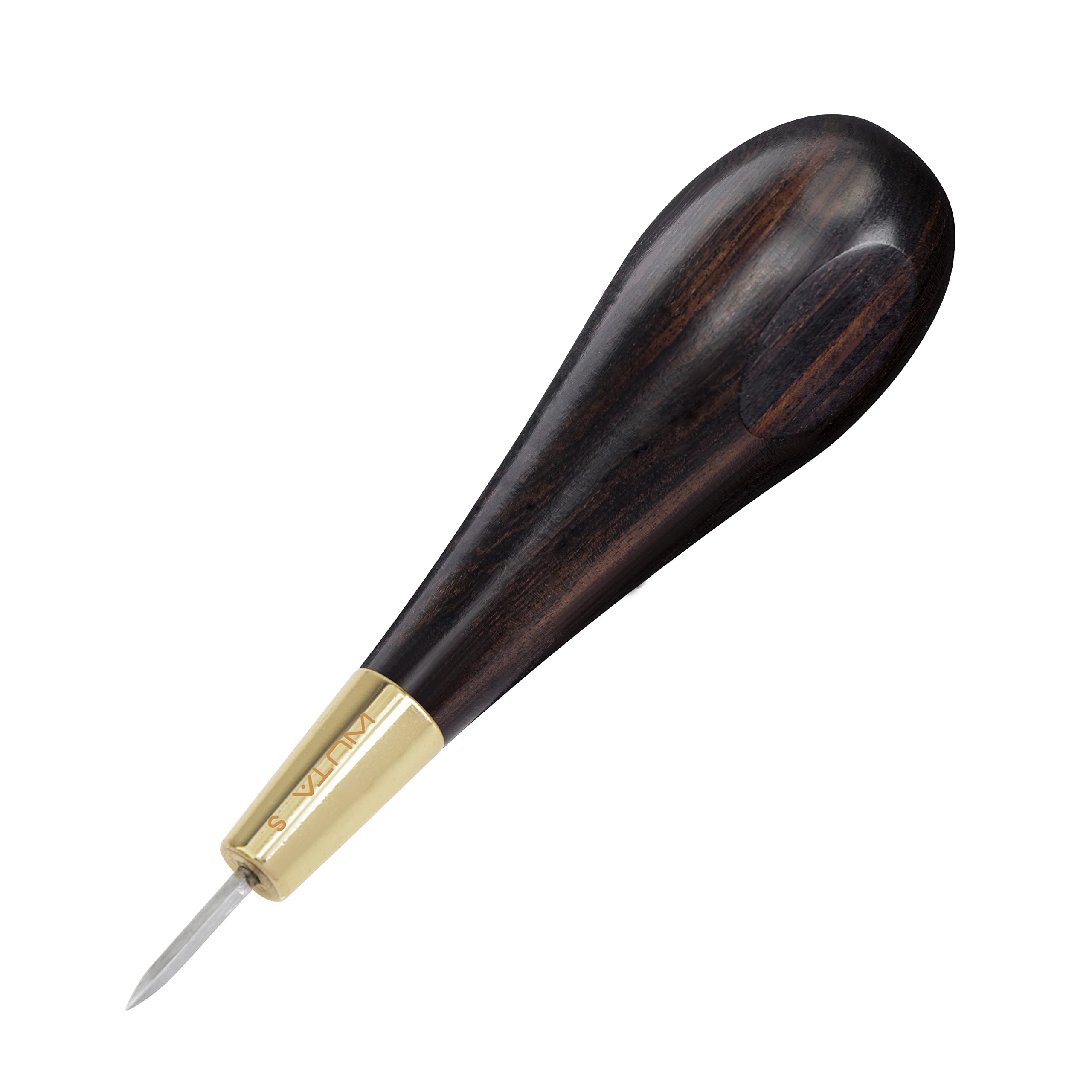 WUTA Stitching Awl Diamond Shape Awl Ebony Blackwood Handle Leather Craft Sewing