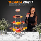 Champagne Tower 21 Piece Plastic Coupe Glasses 7oz Wedding Party Hosting Clear