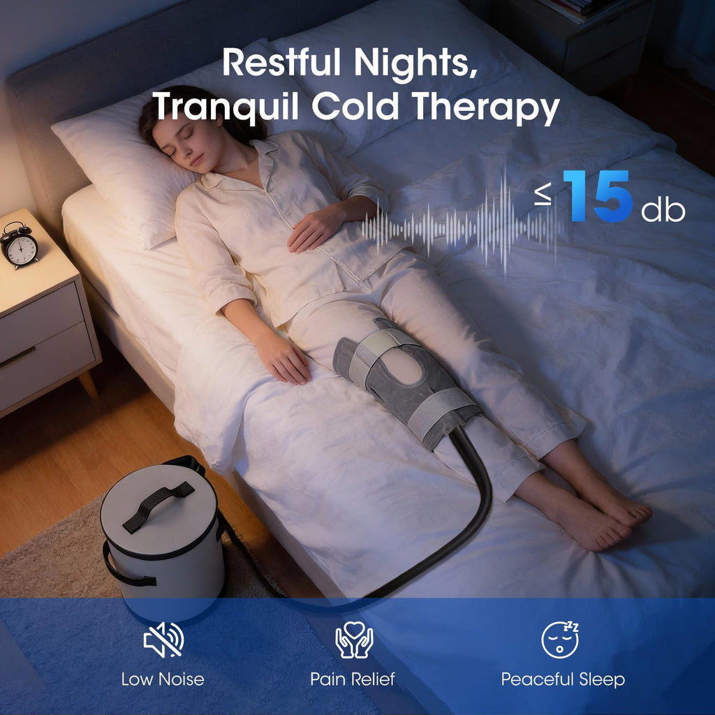 MQHOOB Ice Machine for Knee After Surgery, Programmable Timer & 4 Flow Settings,