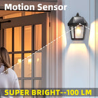 DERAYSION Solar Porch Lights Outdoor, 9 Inch Solar Wall Lanterns with Motion
