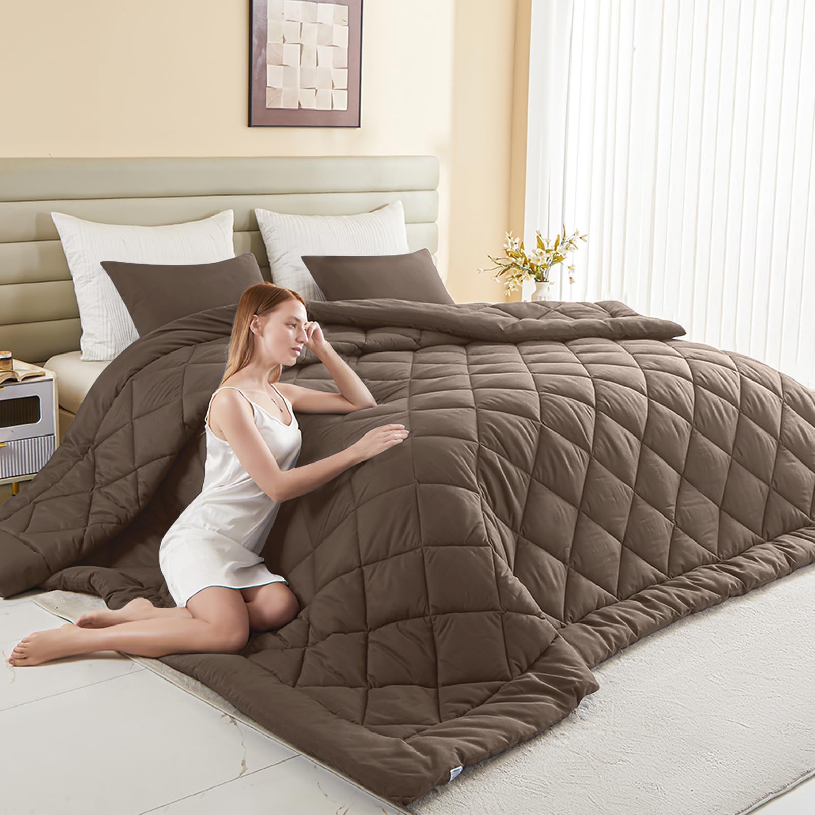132x120 Super King Comforter, Extra Large King Size Comforter Oversized, All