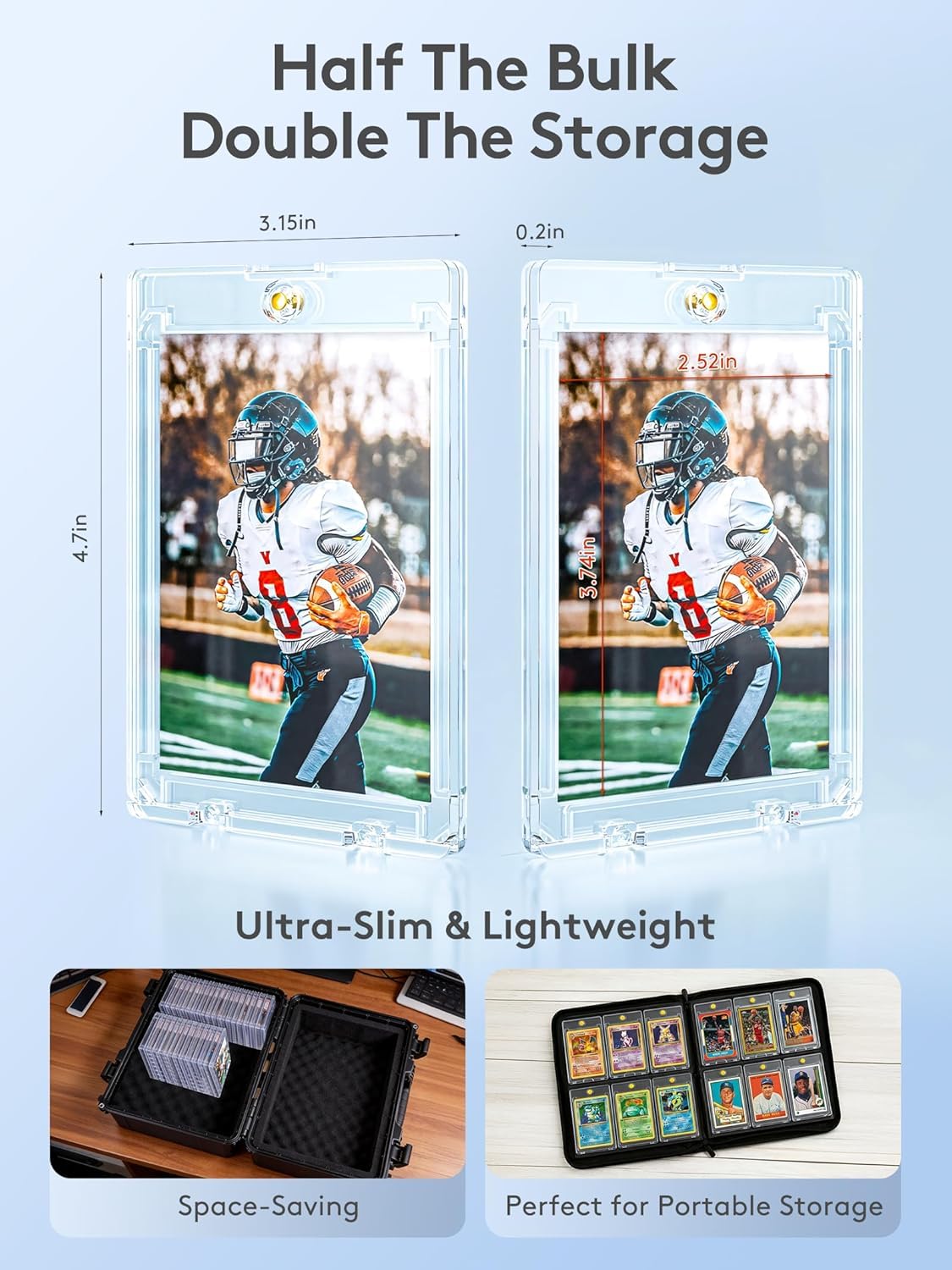 Magnetic Card Holder, Super Thin Premium 35pt One Card Holder Touch Card