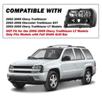 SOCKIR Headlight Assembly for 2002-2009 Chevy Trailblazer Full Length Grill Bar