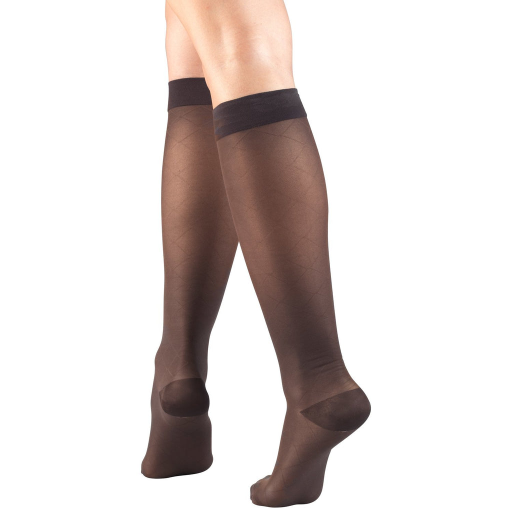 NuVein Sheer Compression Stockings, 15-20 mmHg Support, Women's Diamond Pattern