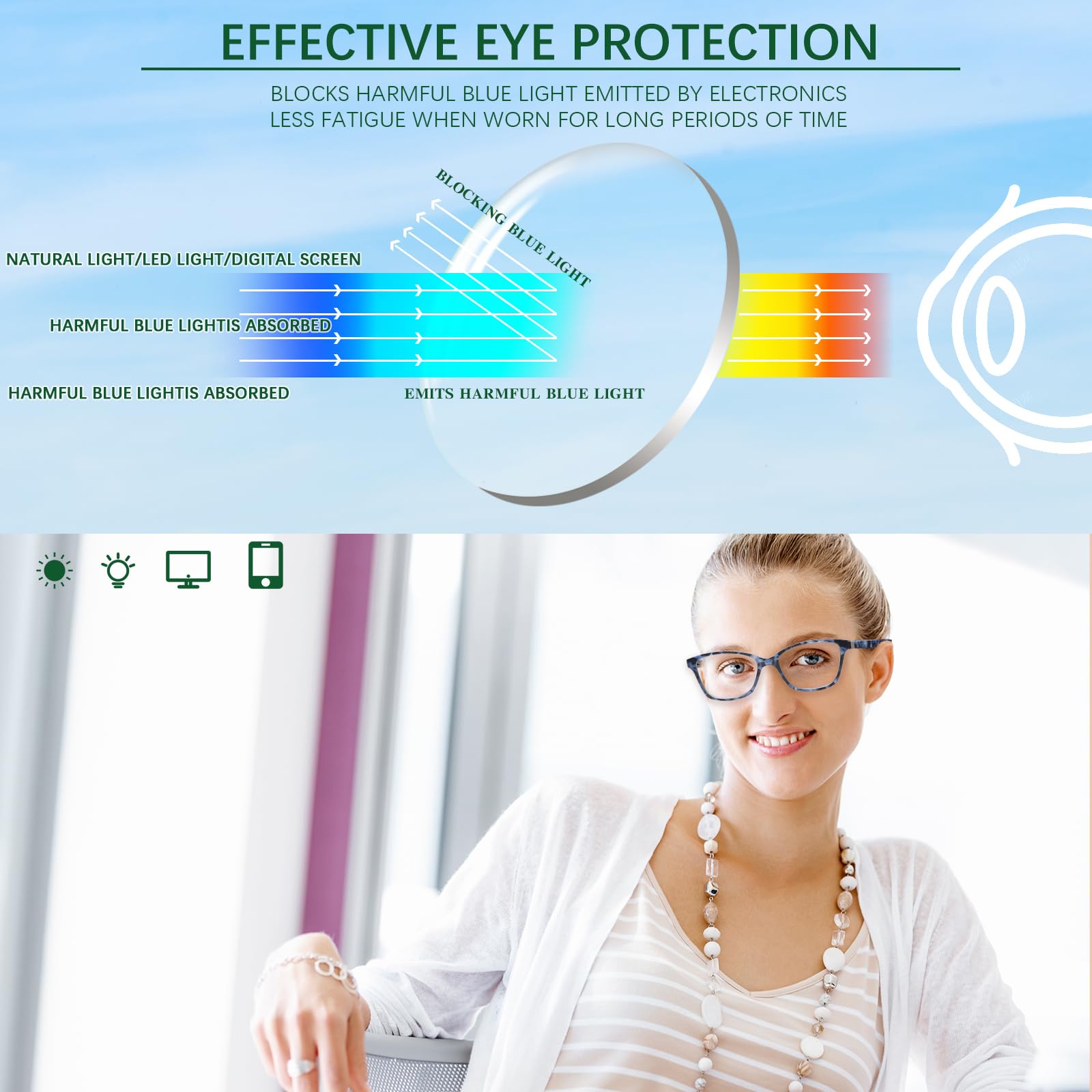 STASTEND 4 Pack Progressive Multifocus Reading Glasses for Women Men Spring