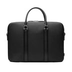Manhattan Leather Briefcase Black & Racing Red Laptop Business Bag