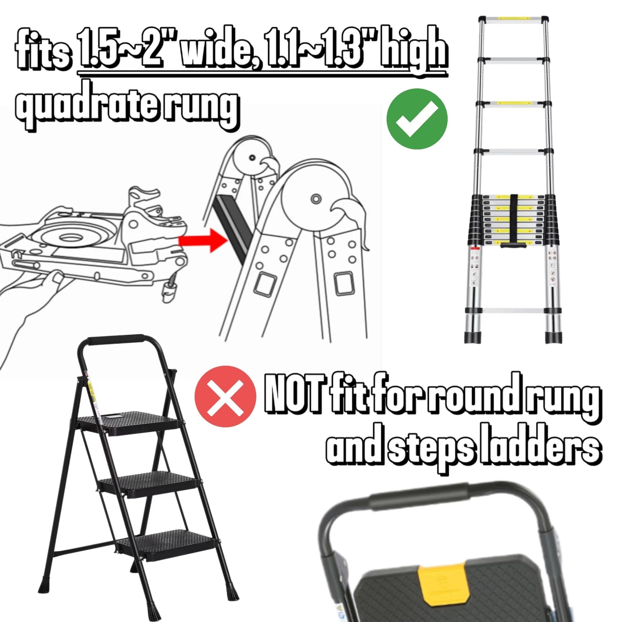 Ladder Platform Project Tray for Pail on Collapsible Ladder Summer, Telescoping