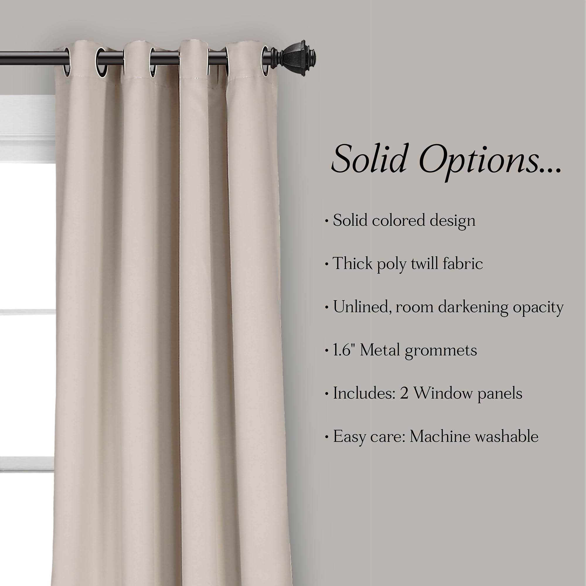 Lush Decor Insulated Grommet Blackout Window Curtain Panels, Pair, 52" W x 95"