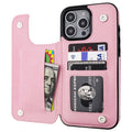 ONETOP Compatible with iPhone 16 Pro Max Wallet Case with Card Holder, PU Leather Kickstand Card Slots Case, Double Magnetic Clasp and Durable Shockproof Cover 6.9 Inch (Pink)