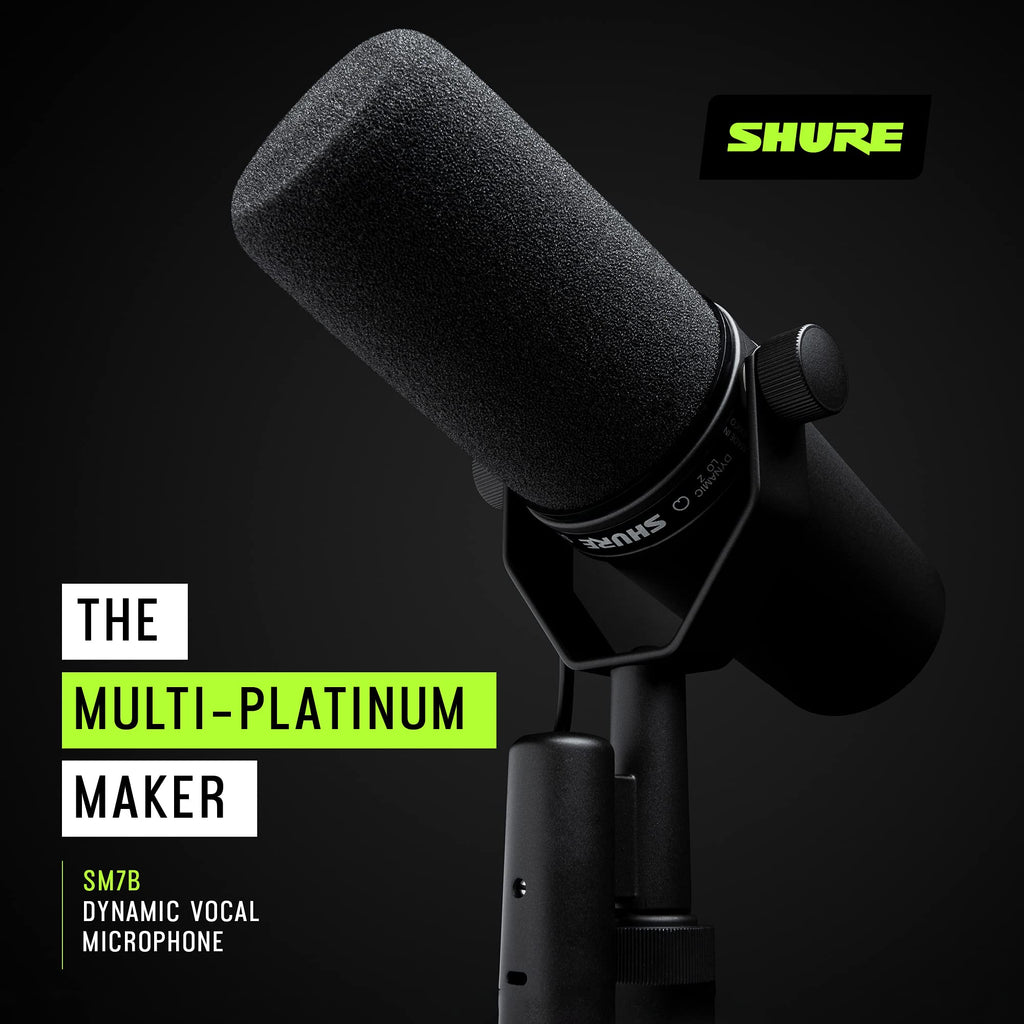 Shure SM7B Dynamic Studio Microphone - XLR Mic for Podcasting, Streaming, Vocal