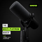 Shure SM7B Dynamic Studio Microphone - XLR Mic for Podcasting, Streaming, Vocal