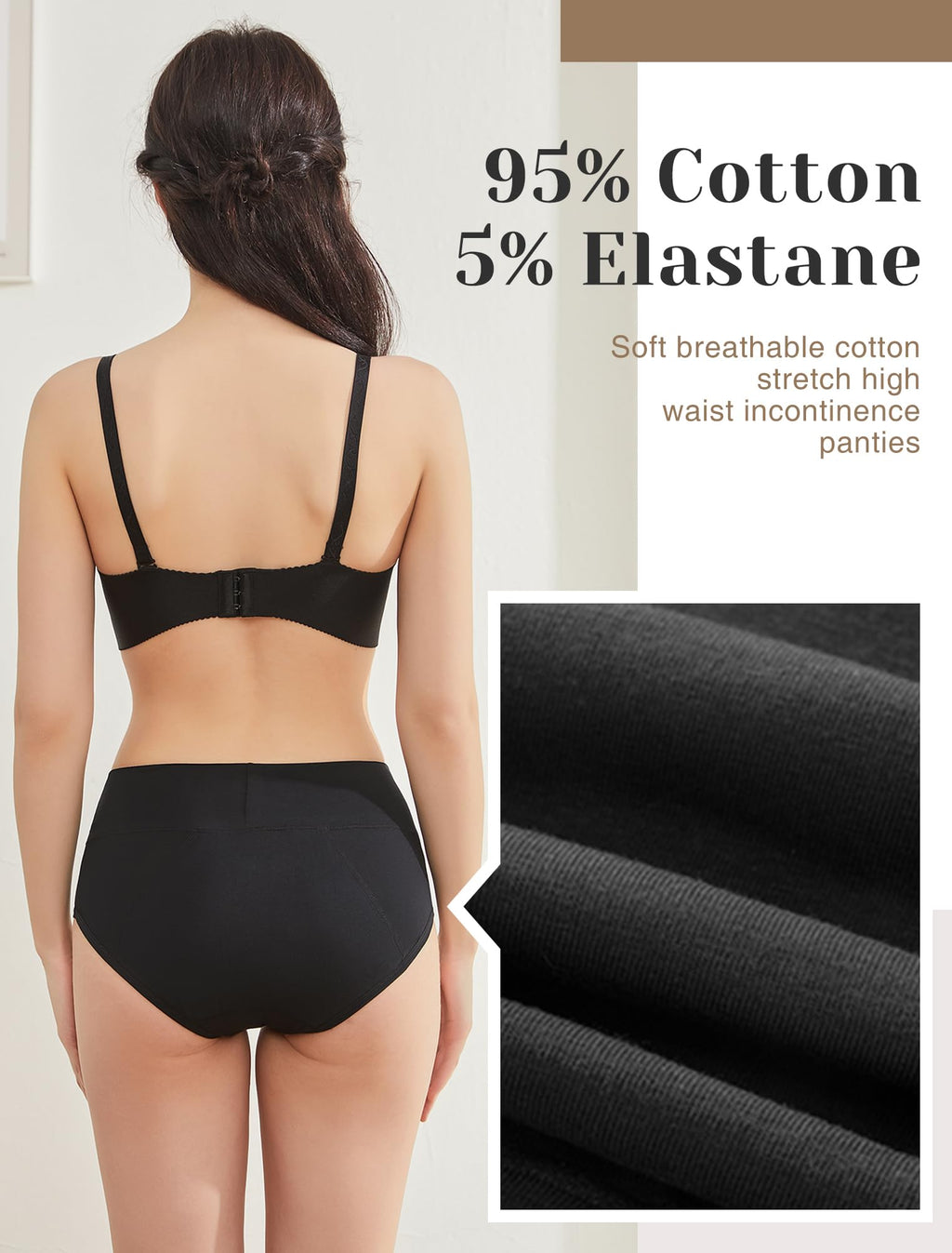 3 Pack Medium Washable Leakproof Period Underwear - Reusable Incontinence