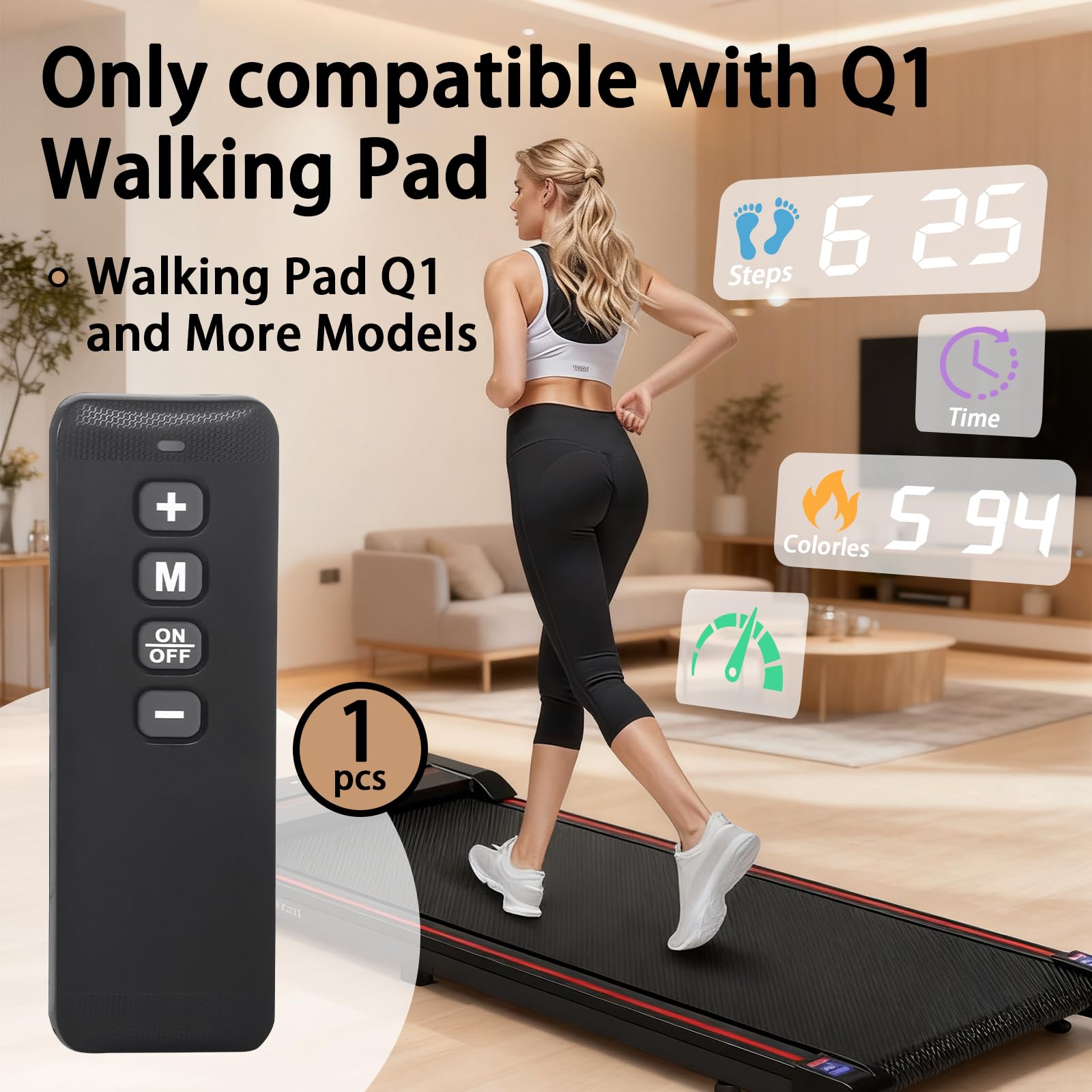 1-Pack Walking Pad Remote Control Replacement - Compatible with Walking Pad Q1