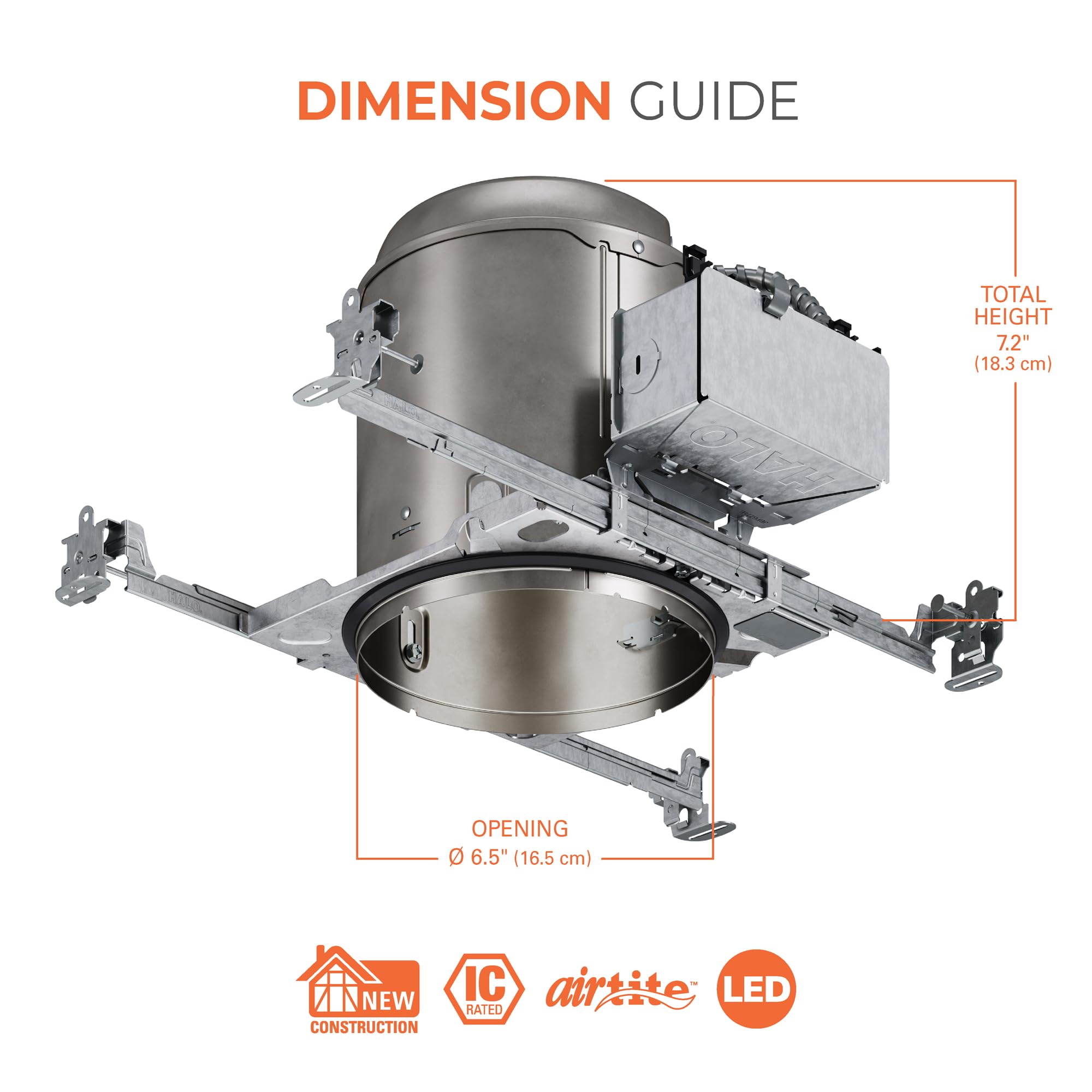 Halo H750ICAT, 6" LED Housing, IC Air-Tite, for Listed Halo LED Modules