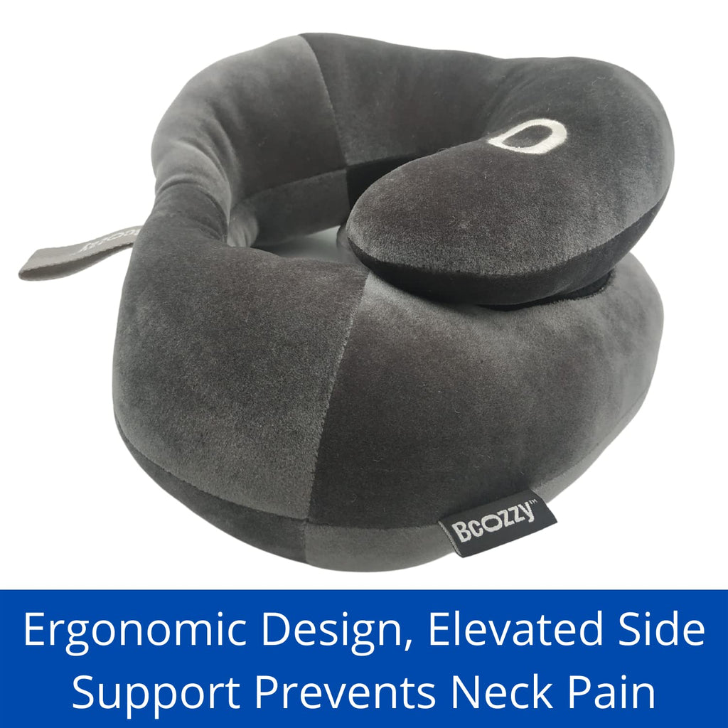 BCOZZY Neck Pillow Support Brace Pain Relief Adjustable Washable Large Gray