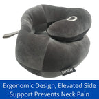 BCOZZY Neck Pillow Support Brace Pain Relief Adjustable Washable Large Gray