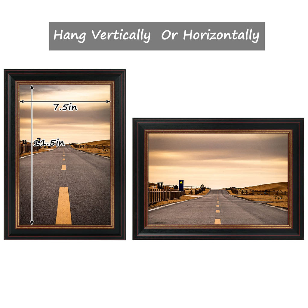 Golden State Art, 8x12 Inch Poster Frame Black with Burgundy and Gold Trim,