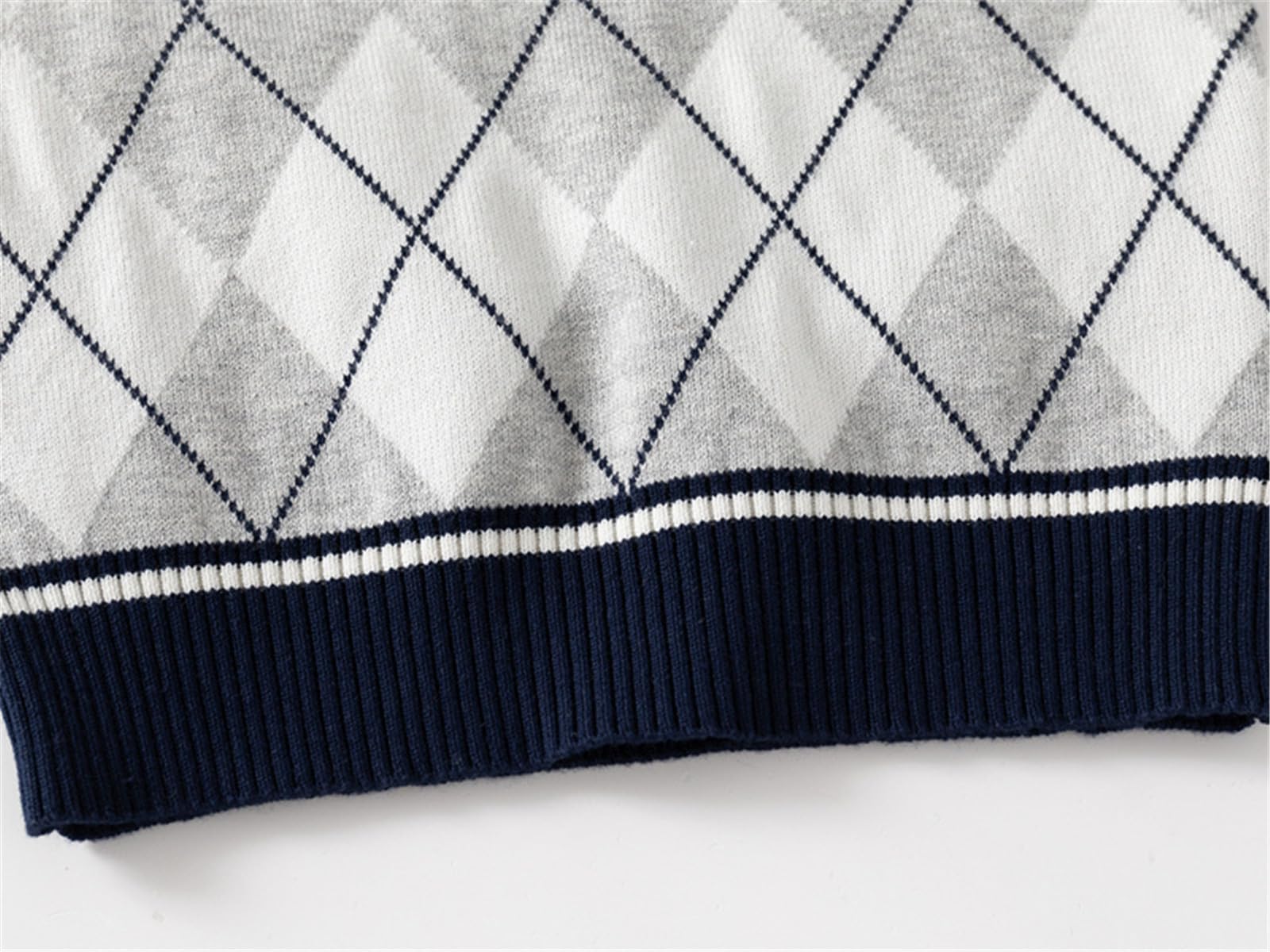 Baby Boys Toddler V-Neck Uniform Knit Plaid Thicken Students Sweater Vest Tank