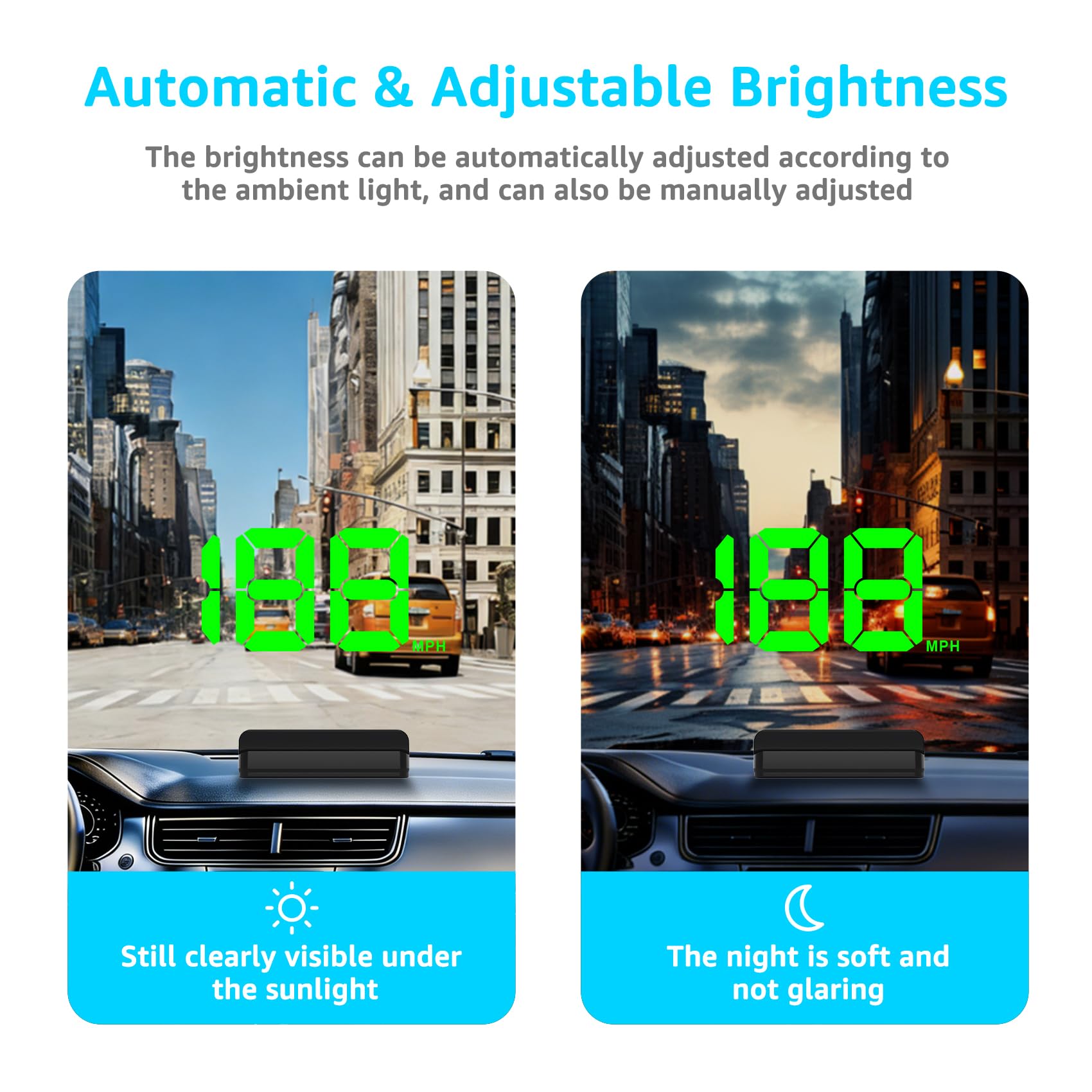KUOWEIHUD Heads up Display for Cars,Car HUD,Head up Display for Car,Digital GPS
