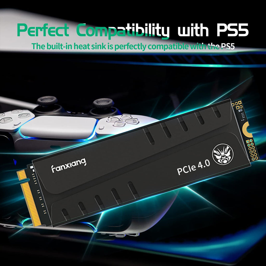 fanxiang S770 4TB NVMe M.2 SSD for PS5 - with Heatsink and DRAM, Up to 7300MB/s,