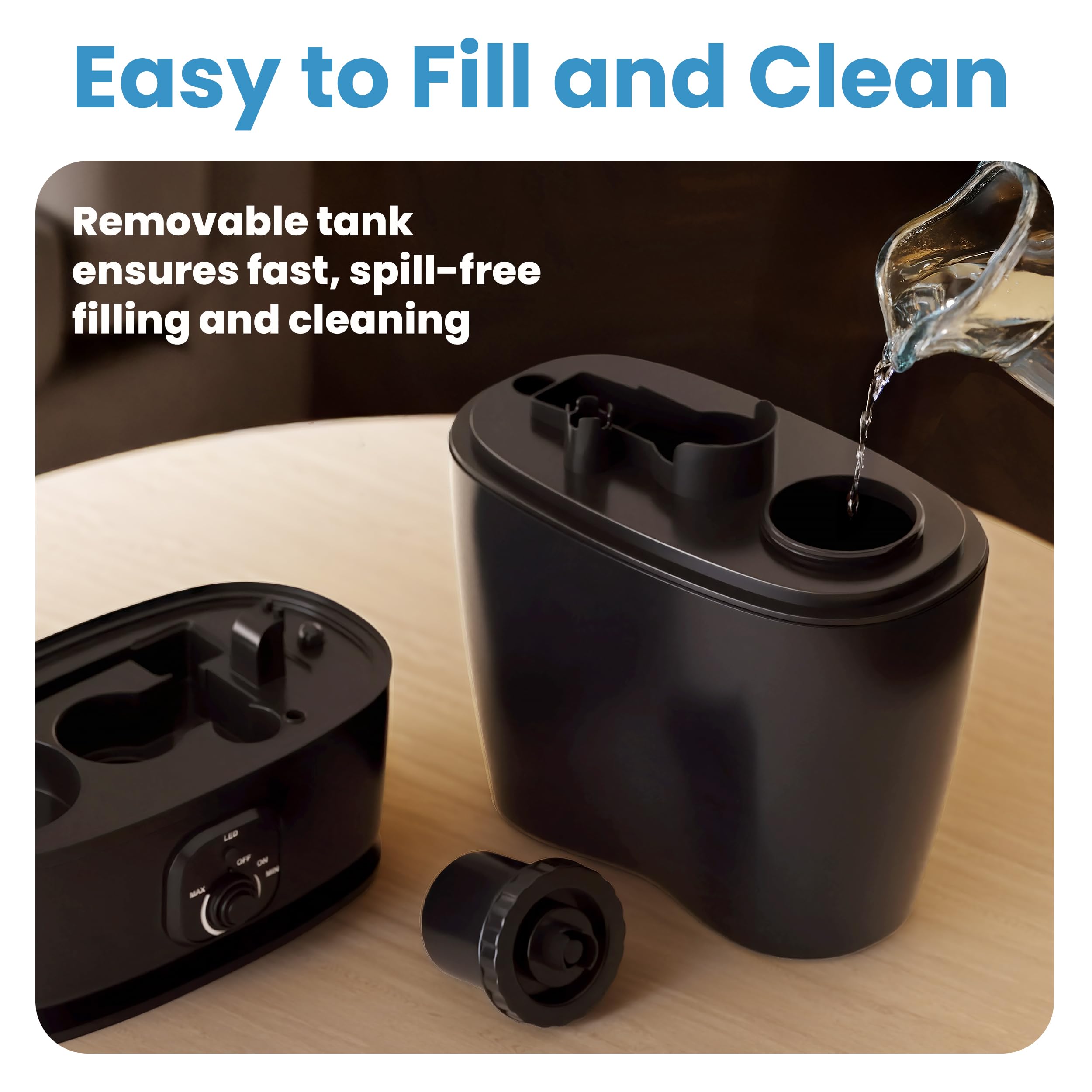 Everlasting Comfort 6L Humidifier Quiet 50HR No Filter Cool Mist Black