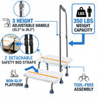 Aliseniors Step Stool with Handle and Non-Skid Platform, Heavy Duty 2 Steps