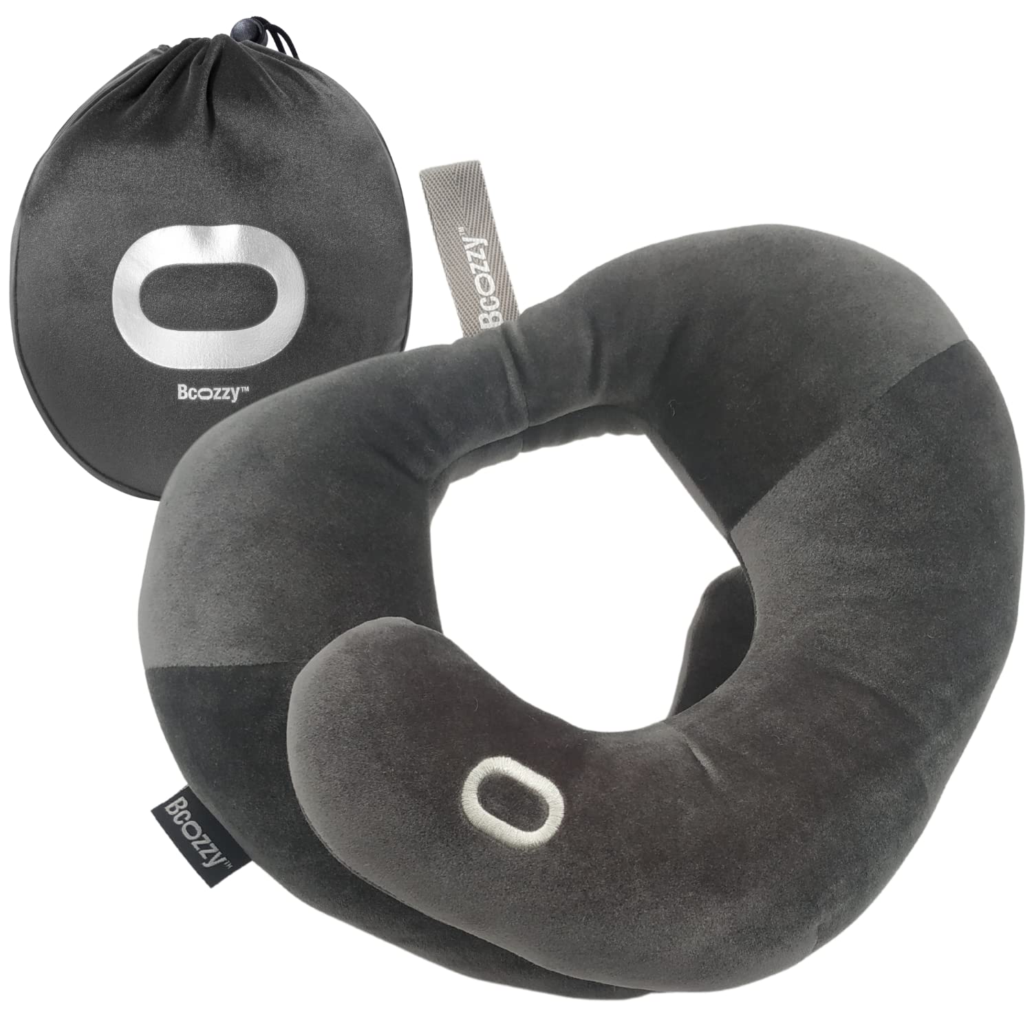 BCOZZY Neck Pillow Support Brace Pain Relief Adjustable Washable Large Gray