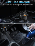4 in 1 USB C Car Charger, 170W Multi USB Cigarette Lighter Adapter, Socket