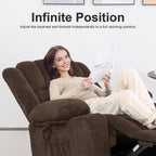 HOMYHOMEY Power Lift Recliner Chair for Living Room Elderly with Massage Recliners Footrest Cup Holder Oversized Electric Heated Reclining Single Sofa Chairs Storage (Brown)