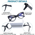 BONCAMOR 6 Pack Fashion Cat Eye Reading Glasses for Women Blue Light Blocking