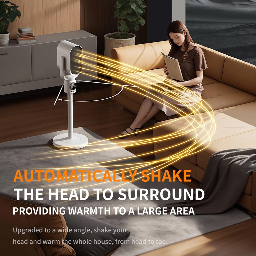 Greheywos 1500W Smart Space Heater with Thermostat, 120° Oscillation & Tilt