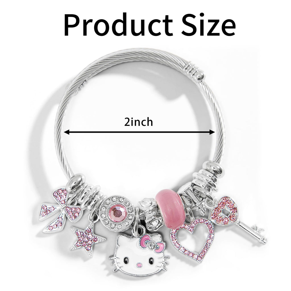 HonFHena Cute Bracelets Adjustable Stainless Steel Bracelet Bangles