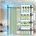 SUNALLY Tension Curtain Rod Room Divider 4-10FT No Drill Floor Ceiling Black