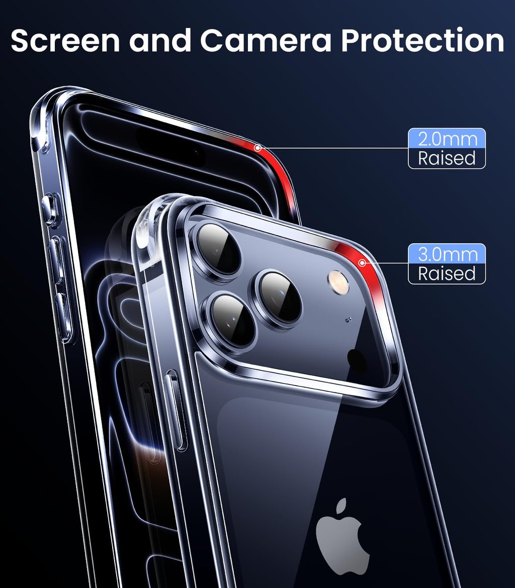Mkeke Clear iPhone 17 Pro Case Shockproof Military Grade Drop Protection 6.3
