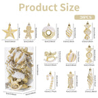 LANGXUN 20pcs Christmas Ornaments Set 2025 Tree Hanging Decor Candy Gingerbread