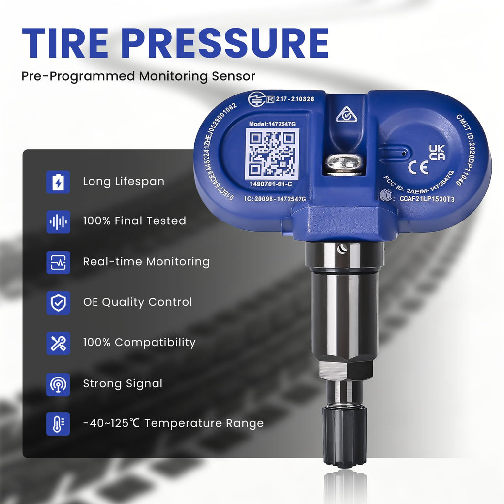 YUANCHINB Bluetooth TPMS Sensor Compatible with 2020-2026 Tesla Model 3 Model Y Model S Model X Tire Pressure Monitoring System Replaces OE 1490701-01-B 1490701-00-B 1PC