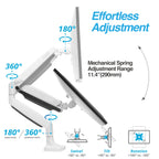 AVLT Single 17"-45" Monitor Arm Desk Mount Premium Mechanical Spring fits One Flat/Curved/Ultrawide Monitor Full Motion Height Swivel Tilt Rotation Adjustable, White