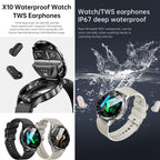 X10 Smart Watch with Earbuds for iPhone Android Smartphones 1.39 Inch Round