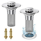 Vakabiu 2024 New Pop Up Bathroom Sink Drain Strainer Hair Catcher, Sink Drain