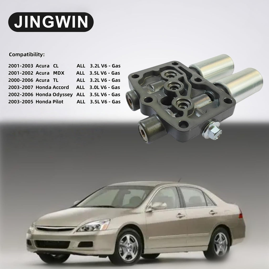 Jingwin 28250-P6H-024 Transmission Dual Linear Shift Solenoid with Gasket Compatible with Hond a Acura Accord Odyssey Pilot Prelude 1998-2007