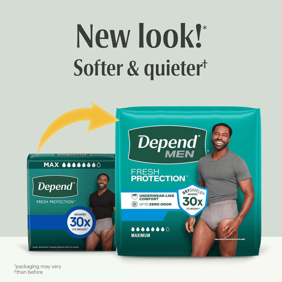 Depend Fresh Protection Adult Diapers for Men, Large, 72 Count