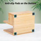 Bamboo Salt Pepper Napkin Holder Set Kitchen Dining Table Caddy Organizer
